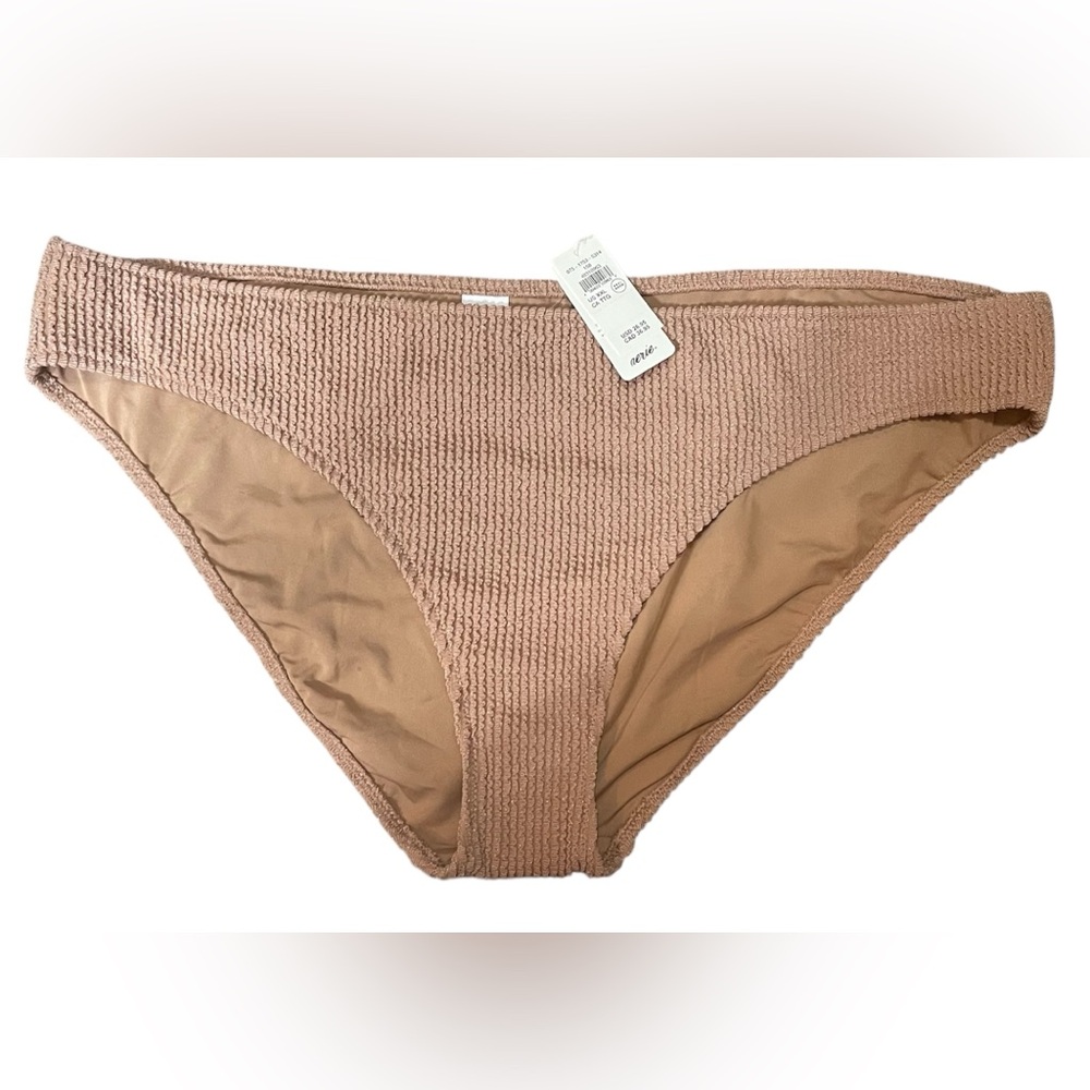 Aerie Women’s Bikini Bottom Gold Tone Sparkle Crinkle NWT size XXL